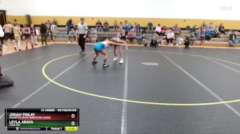 95/108/HS106 Round 1 - Jonah Finlay, Palmetto State Wrestling Acade vs Leyla Araya, Cane Bay