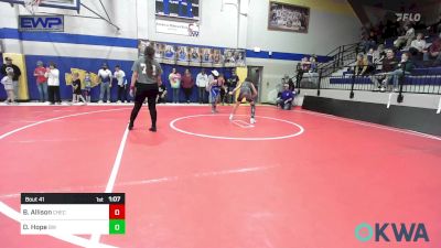 90 lbs Rr Rnd 3 - Brantley Allison, Checotah Matcats vs Daxton Hope, Bristow Wrestling