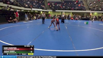 70 lbs Cons. Round 1 - Zoey Marstein, Princeton Youth Wrestling vs Aveah Sainci, Immortal Athletics WC