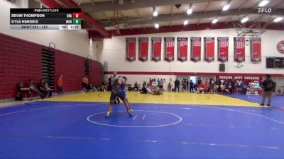 157 lbs Cons. Round 2 - Devin Thompson, Unattached vs Kyle Hendrix, Modesto Junior College