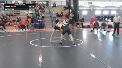 157 lbs Quarterfinal - Mike Zacur, Seton Hill vs Matt Ryan, Bridgeport