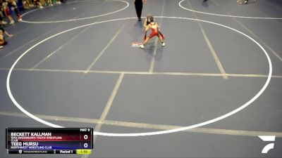 63 lbs Quarterfinal - Beckett Kallman, WAA (Woodbury) Youth Wrestling Club vs Teeg Mursu, Northwest Wrestling Club