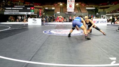 Junior Boys - 175 lbs Cons. Round 7 - Preston Bowles vs Daniel Armendarez, Selma High School Wrestling