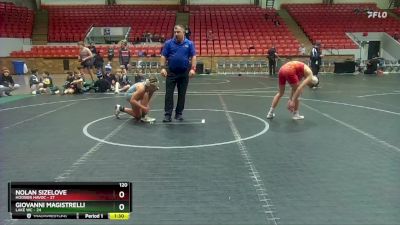 120 lbs Finals (2 Team) - Nolan Sizelove, Hoosier Havoc vs Giovanni Magistrelli, Lake WC