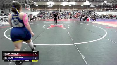 160 lbs Cons. Round 3 - Desza Munson, Unattached Chadron State vs Kylee Ballesteros, Iowa Lakes CC