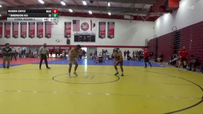 149 lbs Cons. Round 3 - Brendon Ko, Bakersfield College vs Ruben Ortiz, Mt San Antonio Community College