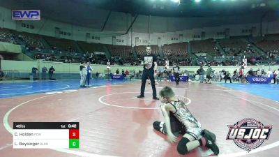 46 lbs Semifinal - Camden Holden, Ponca City Wildcat Wrestling vs Luke Baysinger, Blanchard Wrestling Club