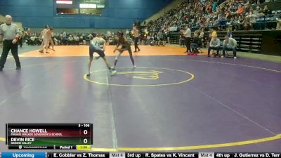 3 - 106 lbs Champ. Round 1 - Devin Rice, Hidden Valley vs Chance Howell, Maggie Walker Governor`s School