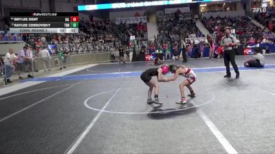 55 lbs Cons. Round 3 - Brylee Dent, Salina vs Raylee Cersovsky, The Best Wrestler