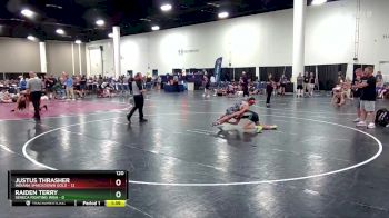 120 lbs Round 3 (6 Team) - Justus Thrasher, Indiana Smackdown Gold vs Raiden Terry, Seneca Fighting Irish