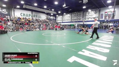 157 lbs Quarterfinal - Rylee Cunningham, Great Oak vs Javier Muniz, Murrieta Valley