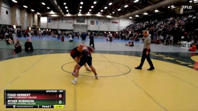 157 lbs Champ. Round 1 - Chad Herbert, Labette Community College vs Ryder Robinson, Western Wyoming College