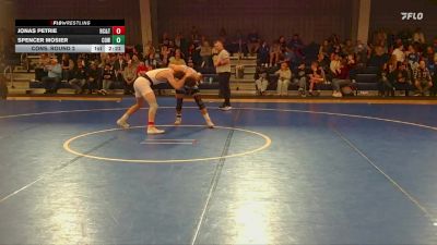 157 lbs Cons. Round 2 - Spencer Mosier, Cowley College vs Jonas Petrie, Rochester Community & Tech. College