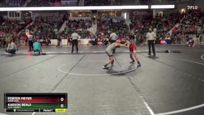92 lbs Cons. Round 3 - Porter Meyer, Hoxie Kids vs Karson Beals, Clay County