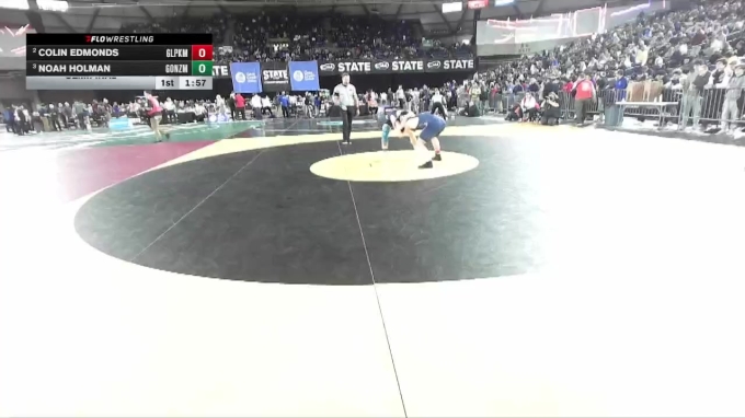 Boys 4A 165 lbs Semifinal - Noah Holman, Gonzaga Prep vs Colin Edmonds ...