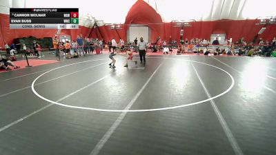 8U Boys - 70 lbs Cons. Semis - Evan Buss, Waunakee Wrestling Club vs Cannon Molnar, Manitowoc Ships Wrestling