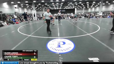 132 lbs Cons. Round 3 - Oliver Larson, Victory School Of Wrestling vs Cooper Torpy, Golden Eagle Wrestling Club