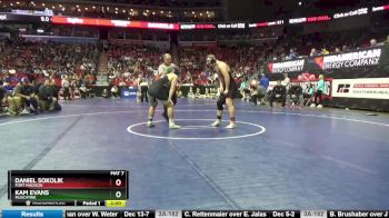 3A-220 lbs Champ. Round 1 - Daniel Sokolik, Fort Madison vs Kam Evans, Muscatine