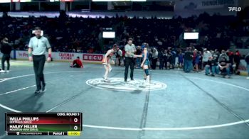 Girls 130 lbs Cons. Round 3 - Willa Phillips, Centralia (Girls) vs Hailey Miller, Mountain View (Girls)