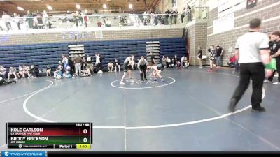 98 lbs Cons. Round 1 - Brody Erickson, Jet House vs Kole Carlson, La Grande Mat Club