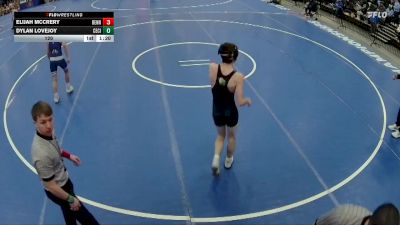 120 lbs Quarterfinals (8 Team) - Dylan Lovejoy, Central City vs Elijah McCrery, Bennington