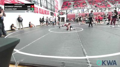 98-105 lbs Rr Rnd 1 - Kaydence Langford, ARDMORE TAKEDOWN CLUB vs Julianna Poff, Harrah Little League Wrestling