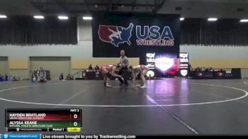 140 lbs Cons. Round 5 - Hayden Bratland, Ubasa Wrestling Academy vs Alyssa Keane, Natural Athlete Wrestling Club