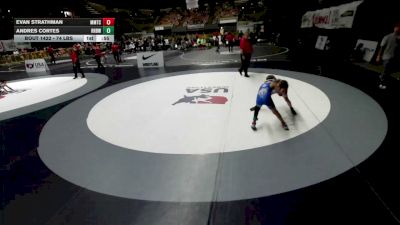 74 lbs Cons. Sub-rd Of 16 - Evan Strathman, MTC - MANTANONA TRAINING CENTER vs Andres Cortes, RBWC (Rancho Bernardo Wrestling Club)