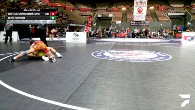 Cadet Boys Lower - 132 lbs Semis - Jake Hocker vs Justice Commendatore, Cardinal Wrestling Club