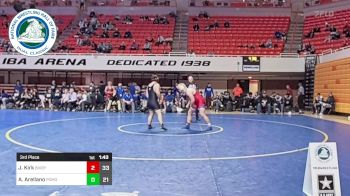 215 lbs 3rd Place - Justin Kirk, Bixby High School vs Adrian Arellano, Pomona