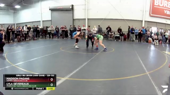 129-132 lbs Round 2 - Madison Pagans, Osprey Wrestling Club vs Lyla ...