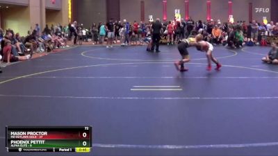 72 lbs Round 2 (4 Team) - Mason Proctor, MO Outlaws Gold vs Phoenix Pettit, Alpha Elite