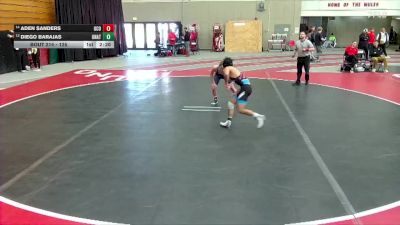 125 lbs Cons. Round 2 - Aden Sanders, Central Oklahoma vs Diego Barajas, Unattached