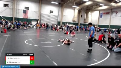 95-103 lbs Quarterfinal - William Oaklund, Hi-Line Wrestling Club vs Ashton Mussman, Kearney Matcats