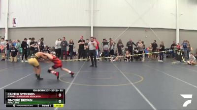 92 lbs Cons. Round 2 - Carter Symonds, Guerrilla Wrestling Associatio vs Sincere Brown, MOBC Lions