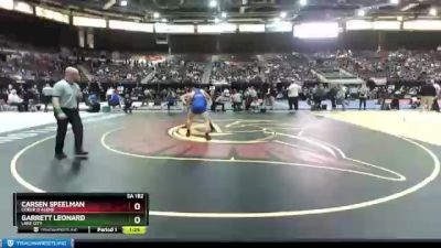 5A 182 lbs Quarterfinal - Carsen Speelman, Coeur D Alene vs Garrett Leonard, Lake City