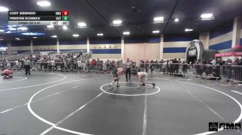 109 lbs Consi Of 8 #1 - Cody Sieminski, Sweet Home vs Preston Schreck, Eastvale Elite WC