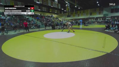 110 lbs 1st Place Match - Jose Breceda, Pinedale Wrestling Club vs Joshua Harrington, MTC - MANTANONA TRAINING CENTE