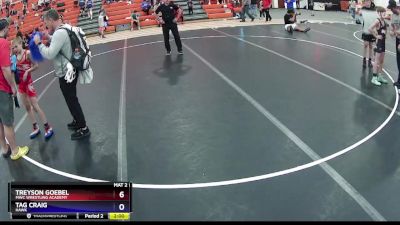 74 lbs Round 2 - Treyson Goebel, MWC Wrestling Academy vs Tag Craig, Hawk