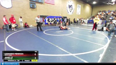 132 lbs Cons. Round 3 - Leonardo Mendoza, Santa Maria vs James Le, Westminster