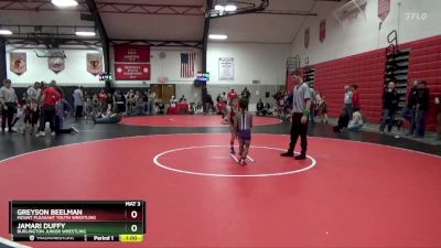 Semifinal - Greyson Beelman, Mount Pleasant Youth Wrestling vs Jamari Duffy, Burlington Junior Wrestling