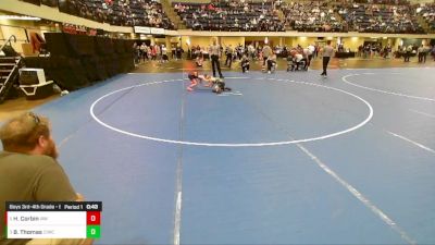 Boys 3rd-4th Grade - 67 Cons. Round 5 - Harrison Corbin, Immortal Athletics WC vs Bruce Thomas, Central Iowa Wrestling Club /Team Intensity