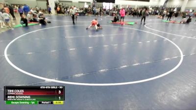 90 lbs Cons. Semi - Remi Downing, Greater Heights Wrestling vs Timi Coles, Combat School