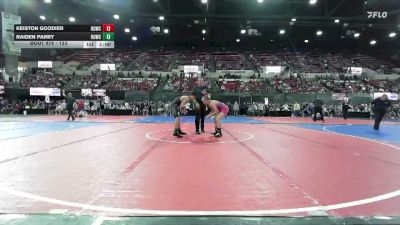 123 lbs Cons. Round 3 - Keiston Goodier, Snake River Wrestling Club vs Raiden Parry, Team Champs