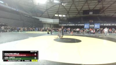 48-50 lbs 1st Place Match - Adalynn Wells, Takedown Express Wrestling Club vs Leia Cantu, Moses Lake Wrestling Club