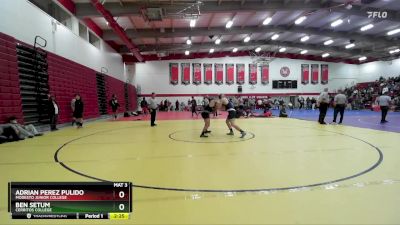 184 lbs 5th Place Match - Adrian Perez Pulido, Modesto Junior College vs Ben Setum, Cerritos College