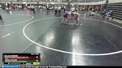 140 lbs 5th Place Match - Owen Klaas, Fennimore Wrestling Association vs Elijah Rieser, New Ulm Rolling Thunder Wrestling Club