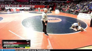 1A 106 lbs 3rd Place Match - Austin Hagevold, Woodstock (Marian) vs Jeremiah Lawrence, Chicago (De La Salle)