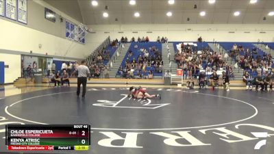 123 lbs Cons. Round 3 - Kenya Atrisc, Fresno City College vs Chloe Espericueta, Bakersfield College