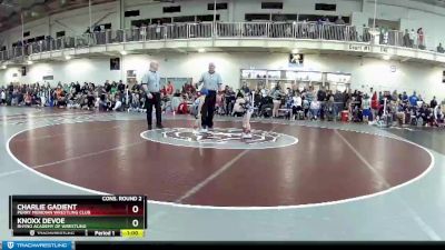 43 lbs Cons. Round 2 - Charlie Gadient, Perry Meridian Wrestling Club vs Knoxx Devoe, Rhyno Academy Of Wrestling
